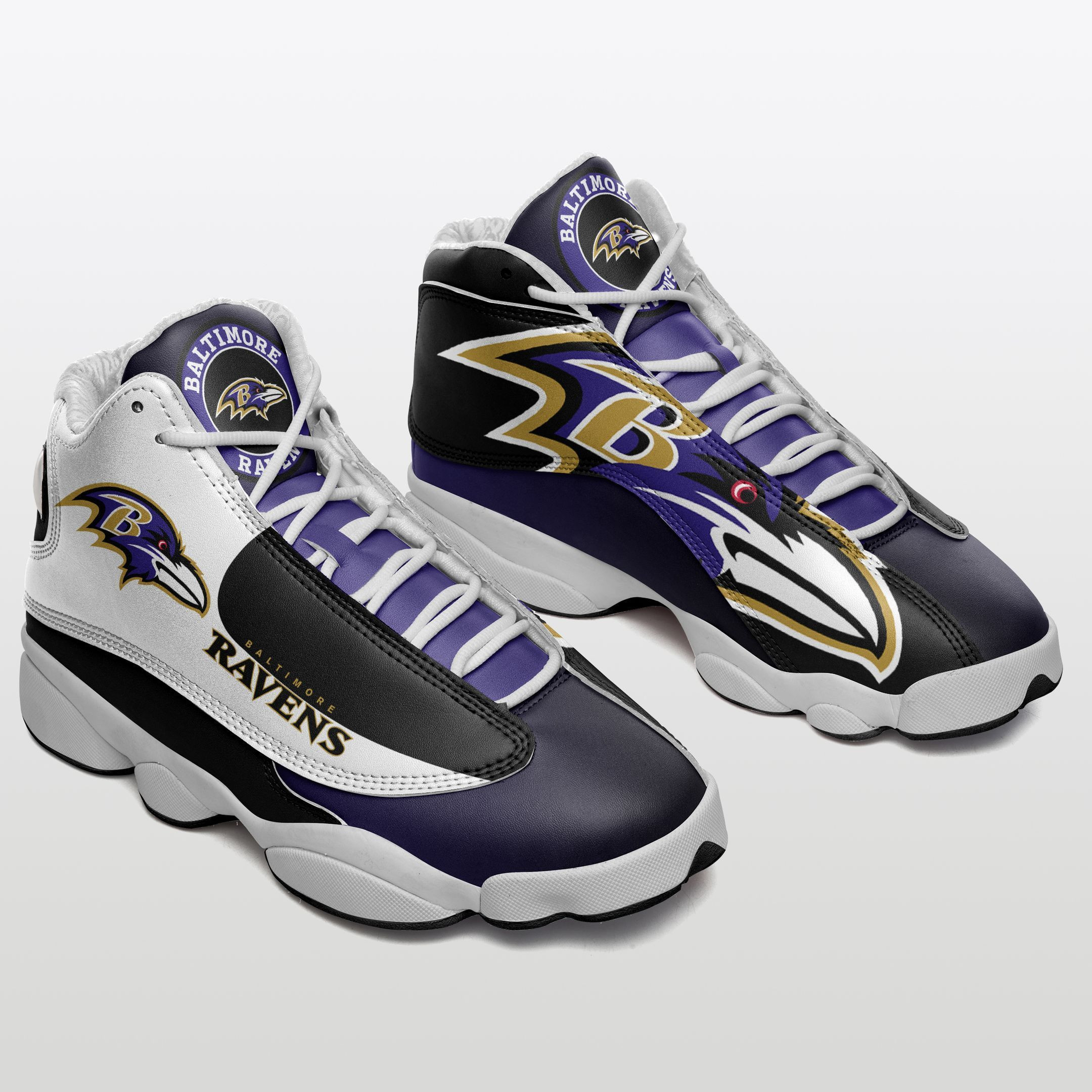 Baltimore Ravens Air JD13 Sneakers 362 - Anz3dgift.com