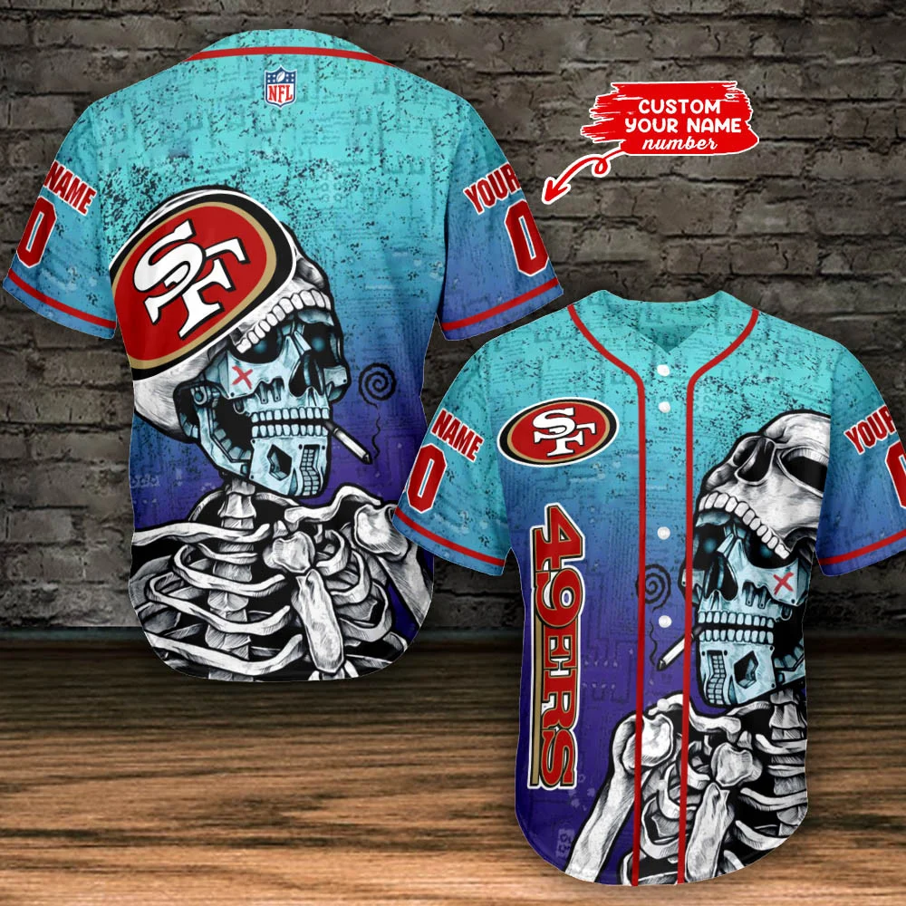 San Francisco 49ers Personalized Baseball Jersey BG465 - Anz3dgift.com