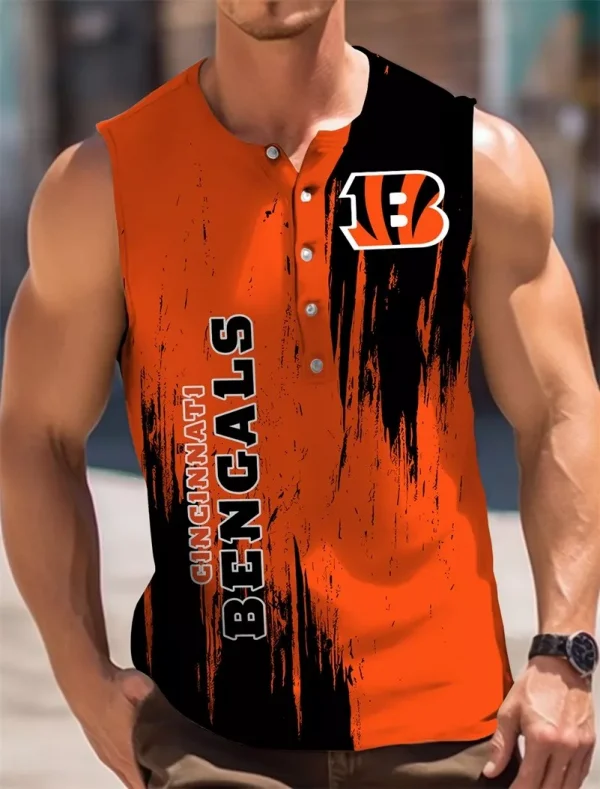 Cincinnati Bengals Button Tank Tops Sleeveless Summer Shirt BTSSS176