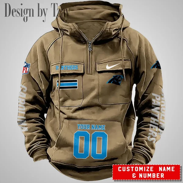 Carolina Panthers Vintage Men Hoodie AZVMHD384 - Image 3