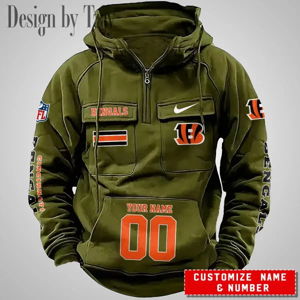 Cincinnati Bengals Vintage Men Hoodie AZVMHD386 - Image 2