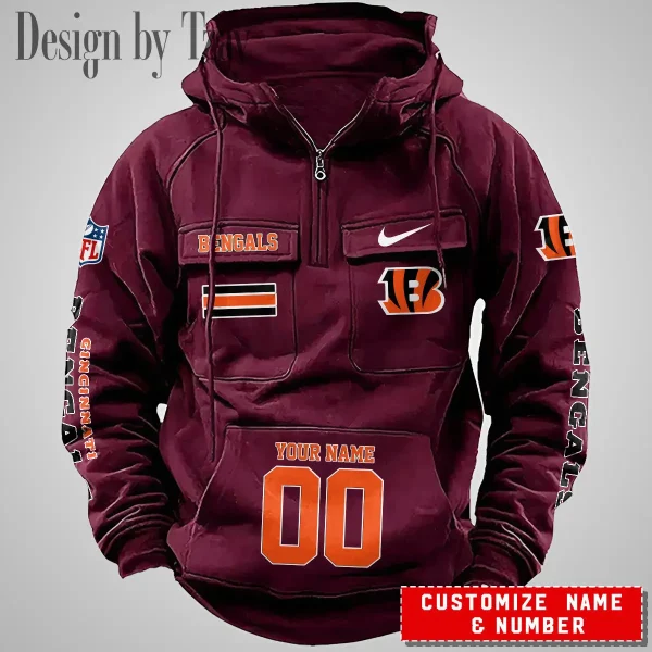 Cincinnati Bengals Vintage Men Hoodie AZVMHD386 - Image 3