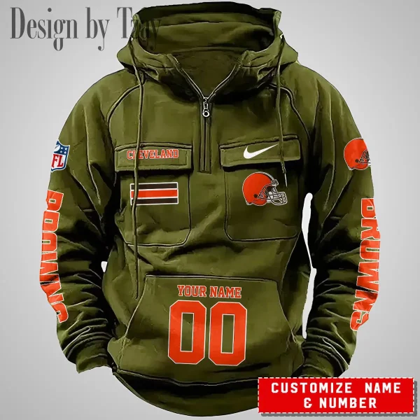Cleveland Browns Vintage Men Hoodie AZVMHD387 - Image 4