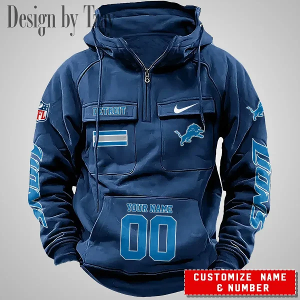 Detroit Lions Vintage Men Hoodie AZVMHD390