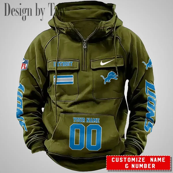 Detroit Lions Vintage Men Hoodie AZVMHD390 - Image 2