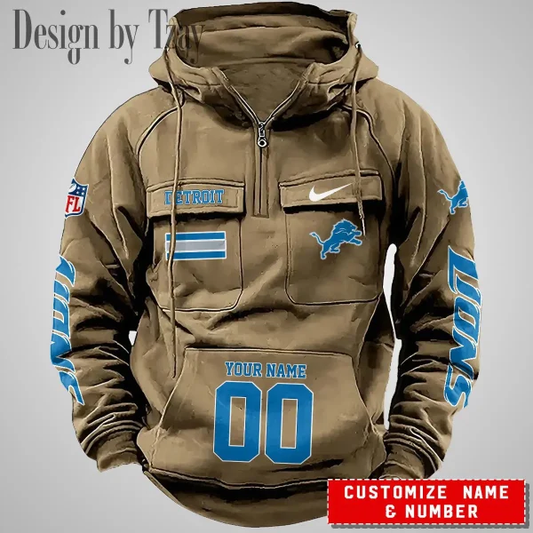 Detroit Lions Vintage Men Hoodie AZVMHD390 - Image 4