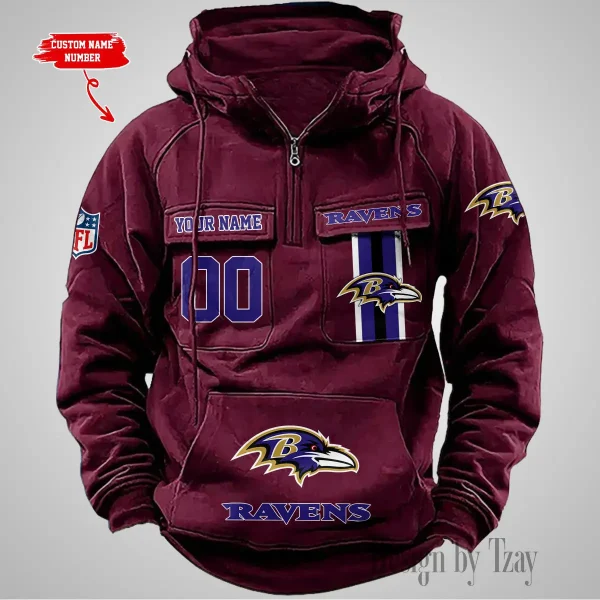 Baltimore Ravens Vintage Men Hoodie AZVMHD414 - Image 3