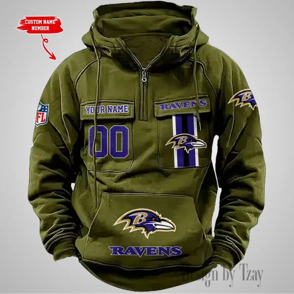 Baltimore Ravens Vintage Men Hoodie AZVMHD414 - Image 4