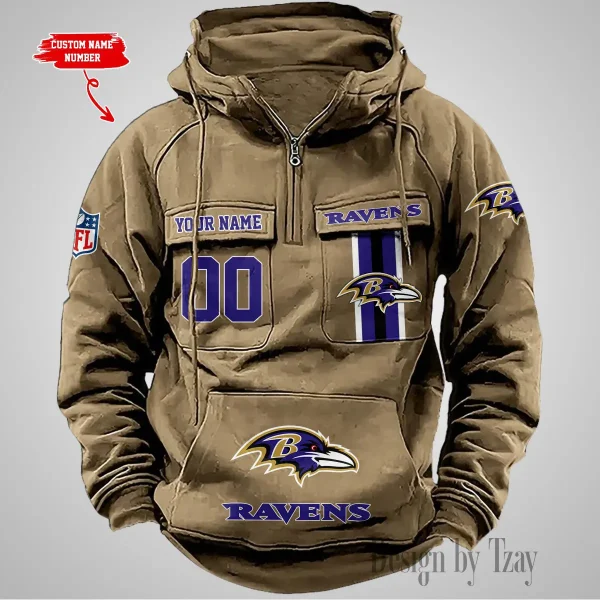 Baltimore Ravens Vintage Men Hoodie AZVMHD414 - Image 5