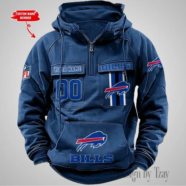 Buffalo Bills Vintage Men Hoodie AZVMHD415 - Image 2