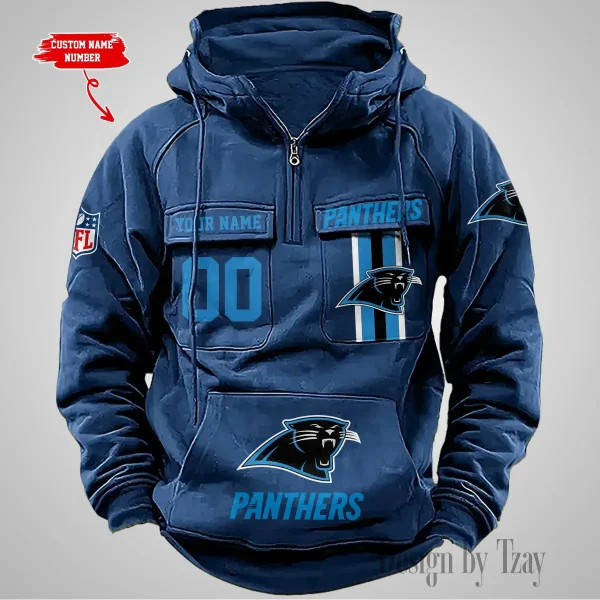 Carolina Panthers Vintage Men Hoodie AZVMHD416