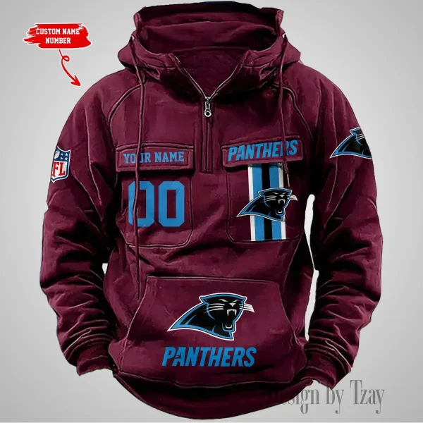 Carolina Panthers Vintage Men Hoodie AZVMHD416 - Image 3