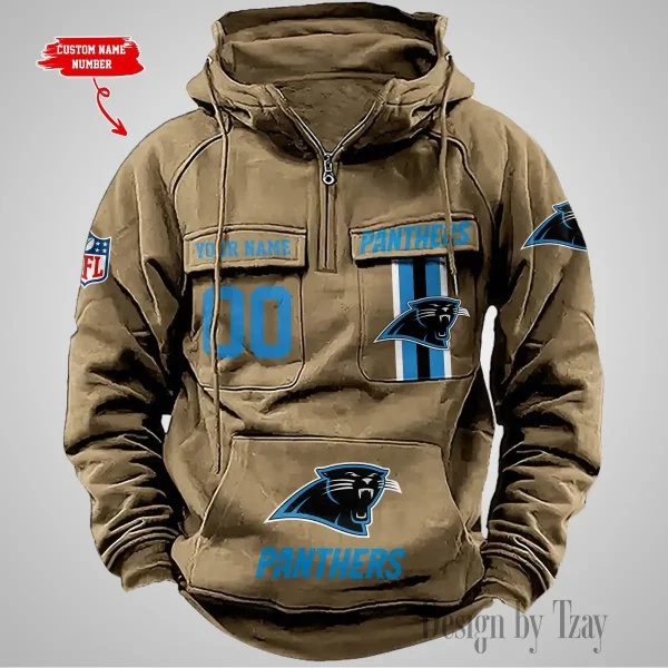 Carolina Panthers Vintage Men Hoodie AZVMHD416 - Image 5