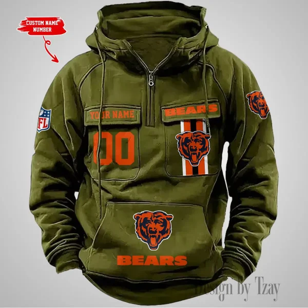 Chicago Bears Vintage Men Hoodie AZVMHD417 - Image 3