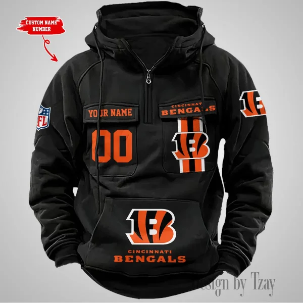 Cincinnati Bengals Vintage Men Hoodie AZVMHD418 - Image 2