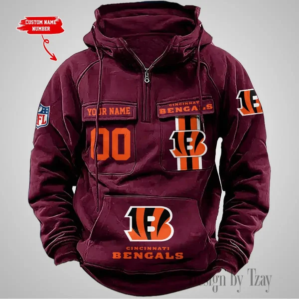 Cincinnati Bengals Vintage Men Hoodie AZVMHD418 - Image 3