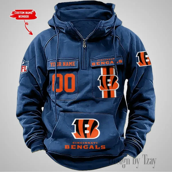 Cincinnati Bengals Vintage Men Hoodie AZVMHD418 - Image 4