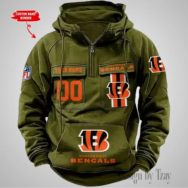 Cincinnati Bengals Vintage Men Hoodie AZVMHD418 - Image 5