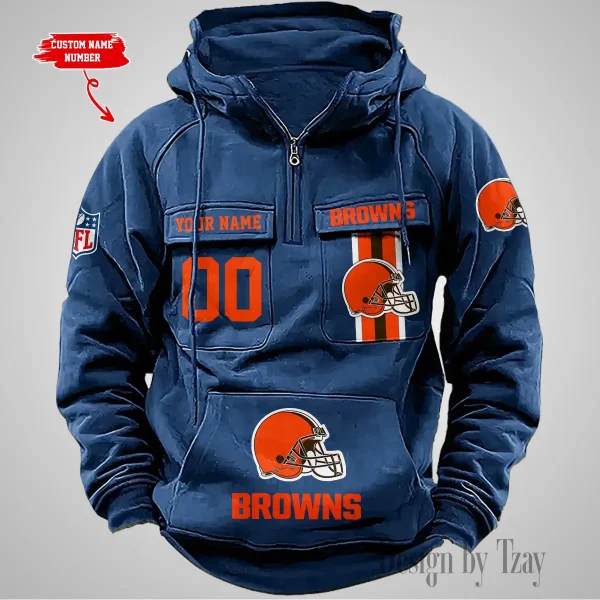 Cleveland Browns Vintage Men Hoodie AZVMHD419 - Image 4