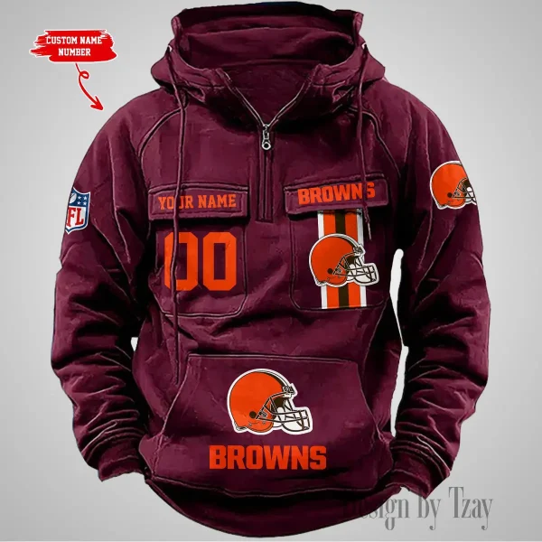 Cleveland Browns Vintage Men Hoodie AZVMHD419 - Image 5