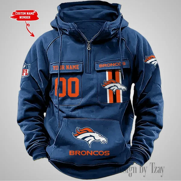 Denver Broncos Vintage Men Hoodie AZVMHD421 - Image 4