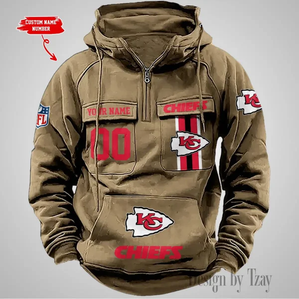 Kansas City Chiefs Vintage Men Hoodie AZVMHD427 - Image 3