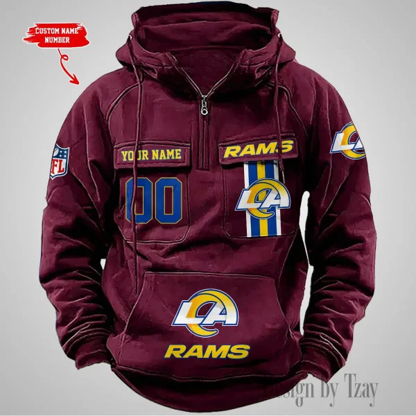 Los Angeles Rams Vintage Men Hoodie AZVMHD430 - Image 4