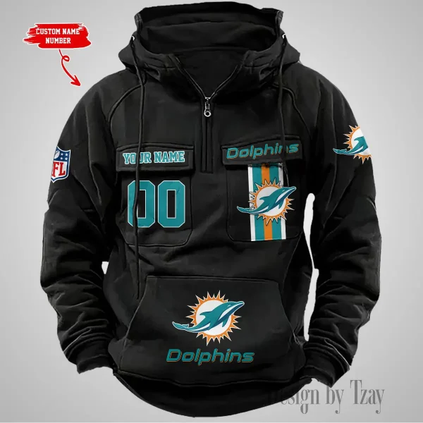 Miami Dolphins Vintage Men Hoodie AZVMHD431