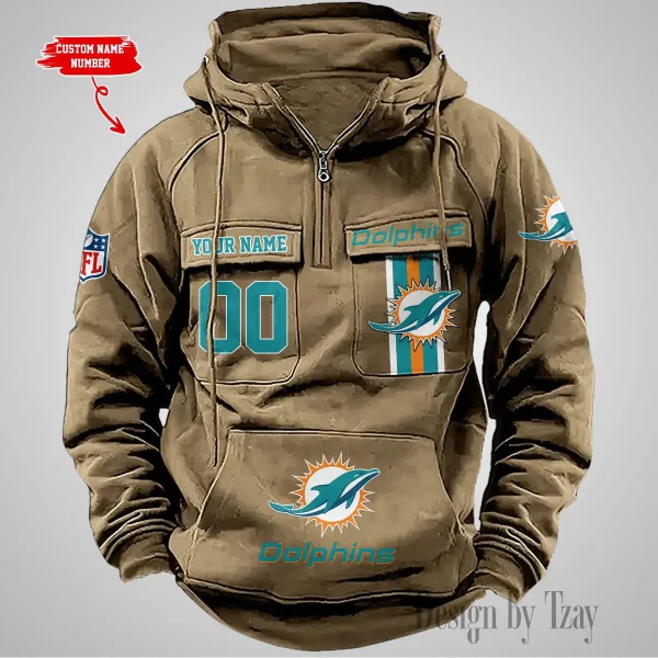 Miami Dolphins Vintage Men Hoodie AZVMHD431 - Image 2