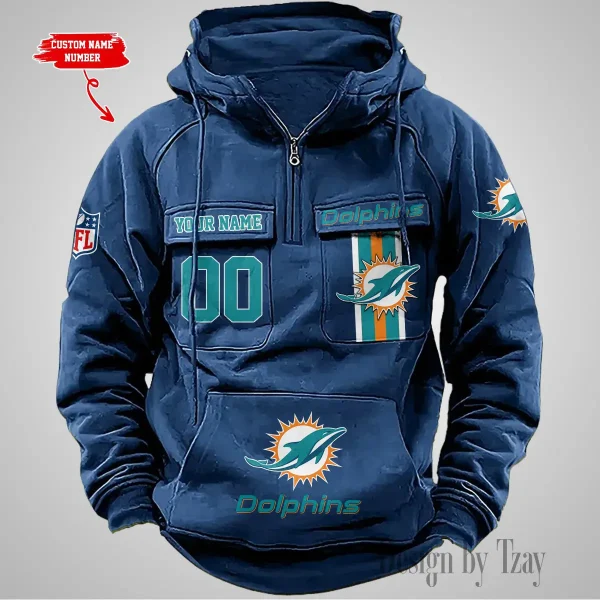 Miami Dolphins Vintage Men Hoodie AZVMHD431 - Image 4