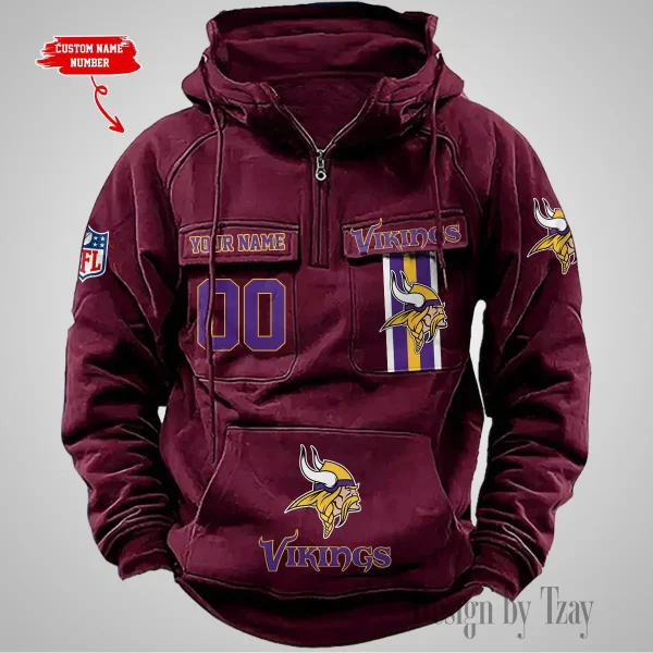 Minnesota Vikings Vintage Men Hoodie AZVMHD432 - Image 2