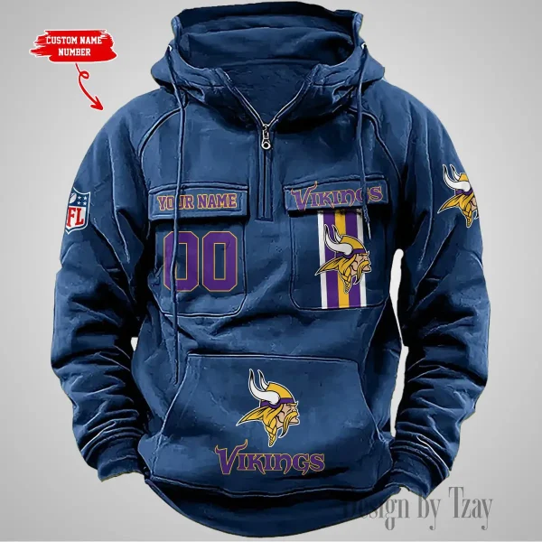 Minnesota Vikings Vintage Men Hoodie AZVMHD432 - Image 3