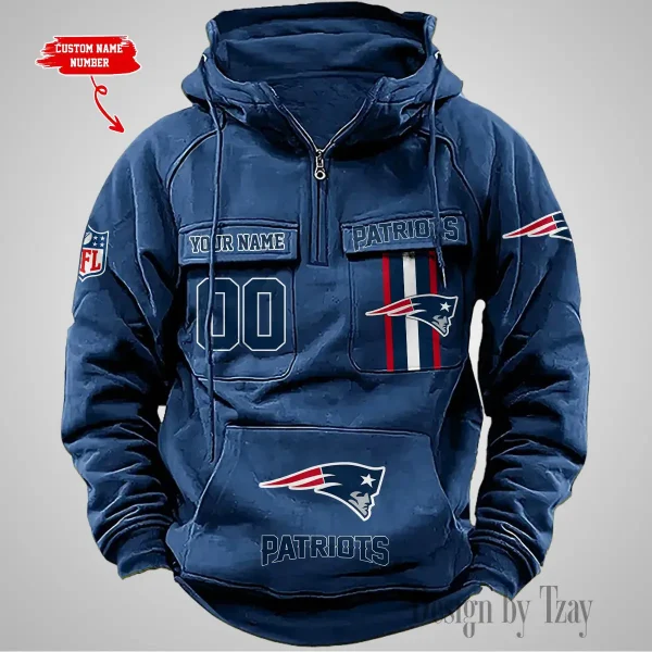 New England Patriots Vintage Men Hoodie AZVMHD433 - Image 4