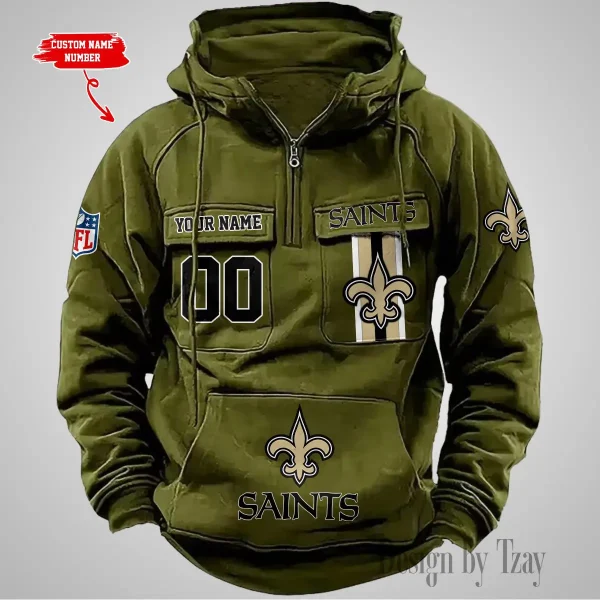 New Orleans Saints Vintage Men Hoodie AZVMHD434 - Image 2