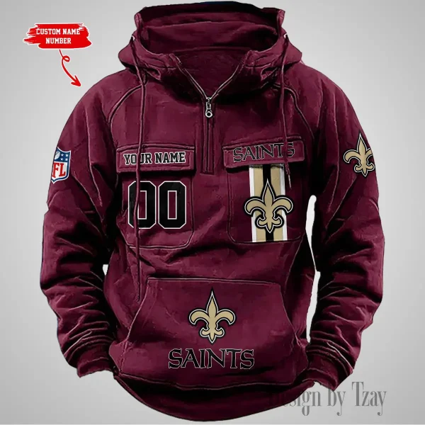 New Orleans Saints Vintage Men Hoodie AZVMHD434 - Image 4