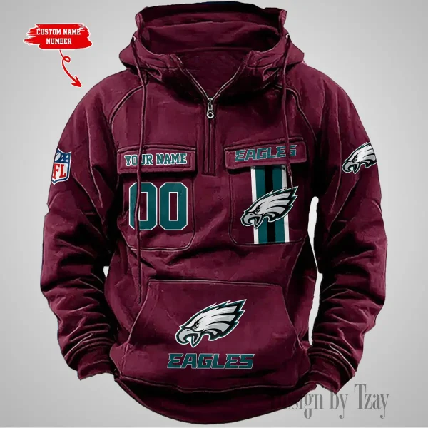 Philadelphia Eagles Vintage Men Hoodie AZVMHD437 - Image 2