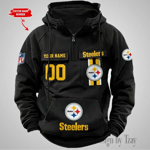 Pittsburgh Steelers Vintage Men Hoodie AZVMHD438 - Image 2