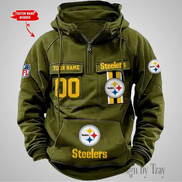 Pittsburgh Steelers Vintage Men Hoodie AZVMHD438 - Image 3