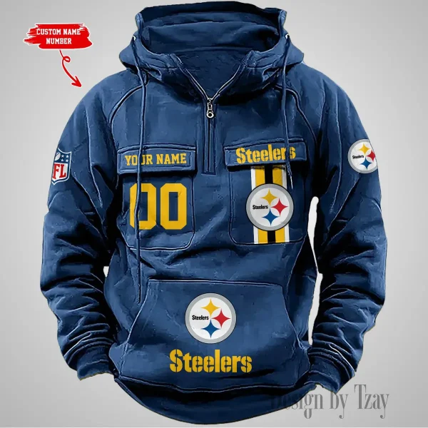 Pittsburgh Steelers Vintage Men Hoodie AZVMHD438 - Image 4