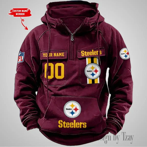 Pittsburgh Steelers Vintage Men Hoodie AZVMHD438 - Image 5