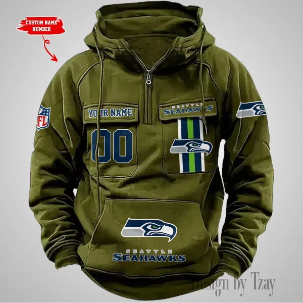 Seattle Seahawks Vintage Men Hoodie AZVMHD440