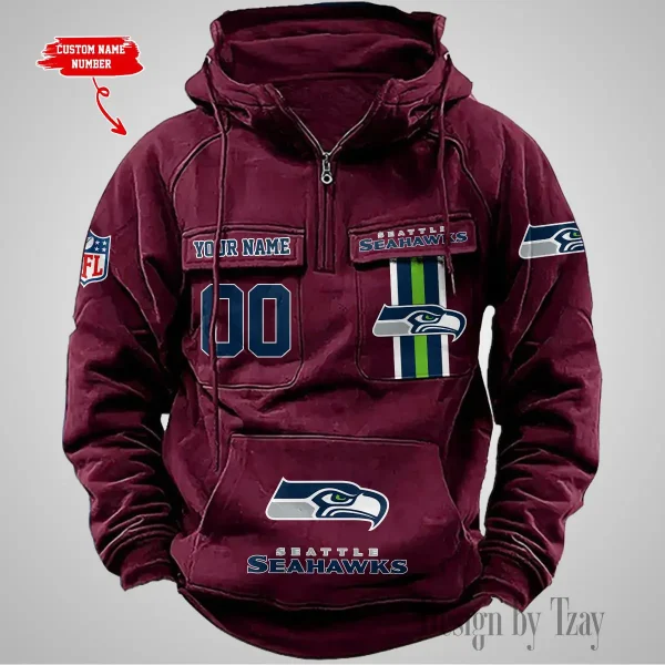 Seattle Seahawks Vintage Men Hoodie AZVMHD440 - Image 5