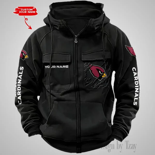 Arizona Cardinals Vintage Men Hoodies Zipup DV5 AZVMHD033 - Image 2