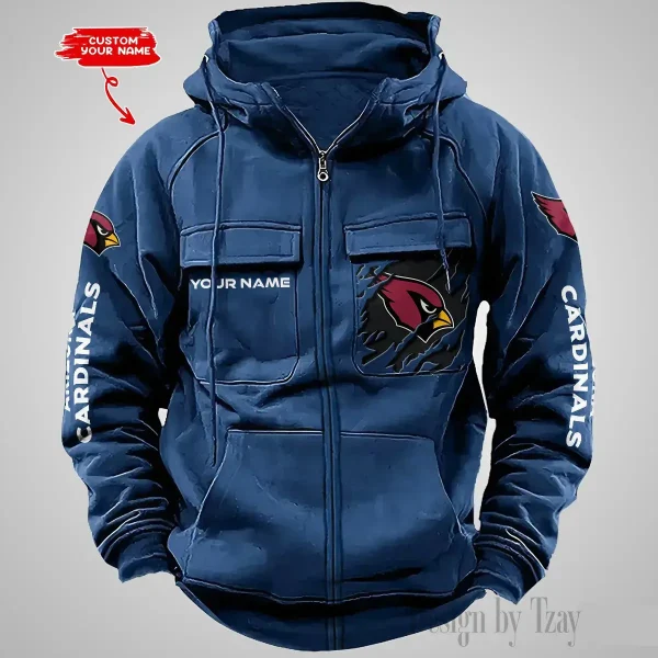 Arizona Cardinals Vintage Men Hoodies Zipup DV5 AZVMHD033 - Image 4