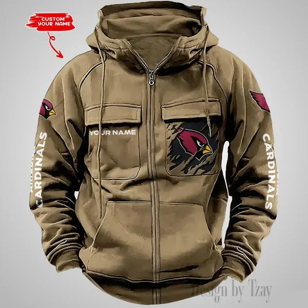 Arizona Cardinals Vintage Men Hoodies Zipup DV5 AZVMHD033 - Image 5