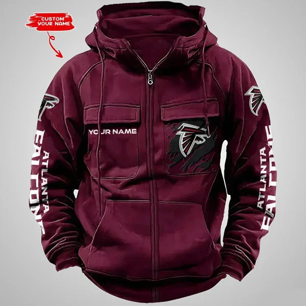 Atlanta Falcons Vintage Men Hoodies Zipup DV5 AZVMHD034