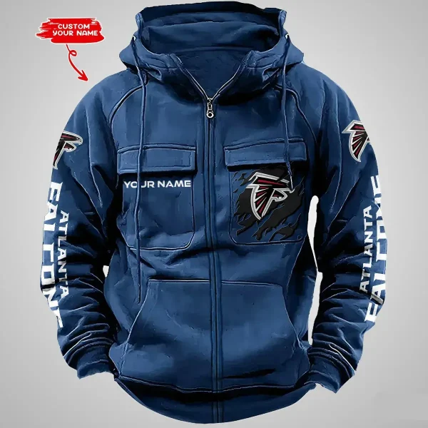 Atlanta Falcons Vintage Men Hoodies Zipup DV5 AZVMHD034 - Image 3