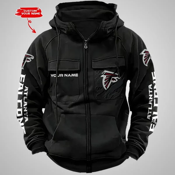 Atlanta Falcons Vintage Men Hoodies Zipup DV5 AZVMHD034 - Image 5