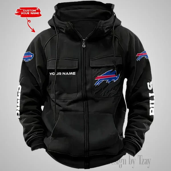 Buffalo Bills Vintage Men Hoodies Zipup DV5 AZVMHD035 - Image 5