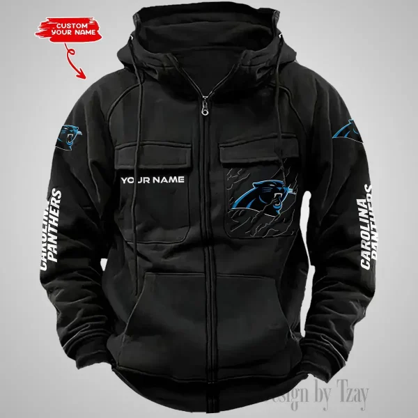 Carolina Panthers Vintage Men Hoodies Zipup DV5 AZVMHD036 - Image 2